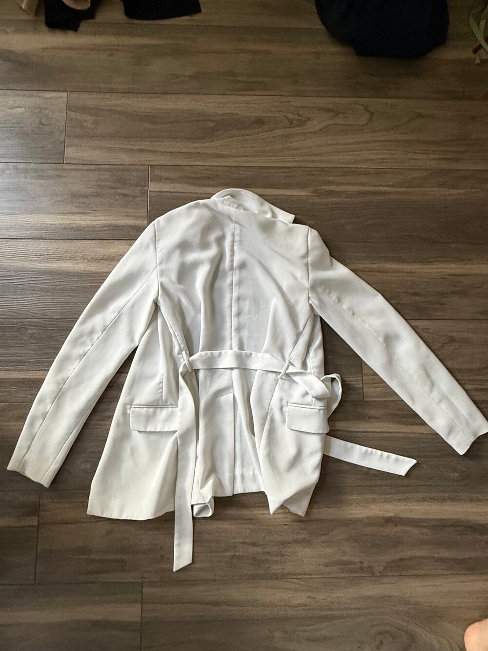 AX Armani Exchange White Belted Blazer Jacket Size 00